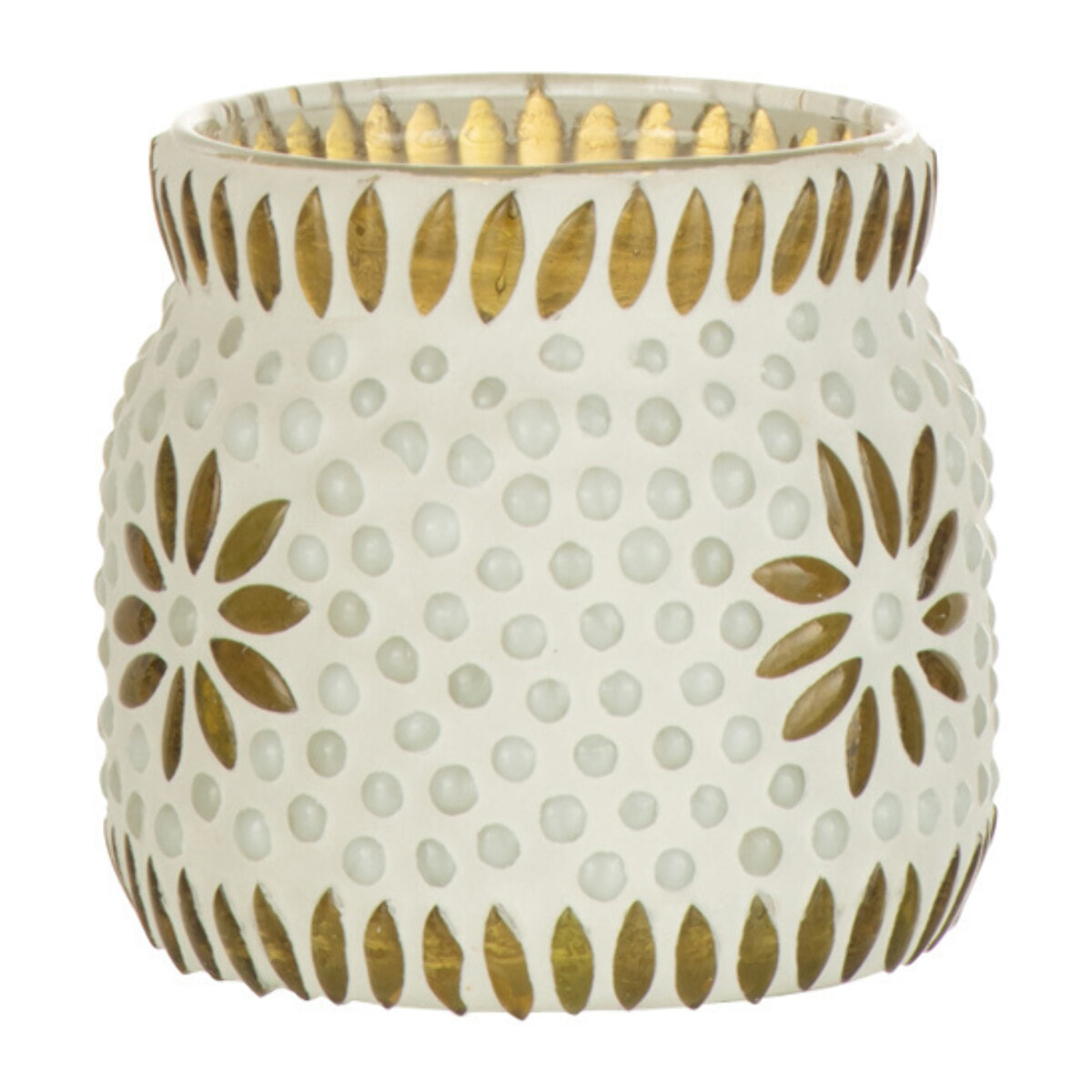 J-Line bougeoir Bram - verre - jaune - medium - 4 pcs