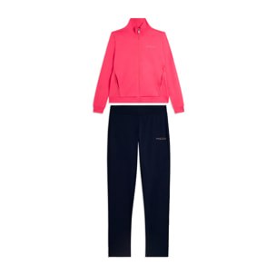 Tuta con zip e collo alto, logo in perline