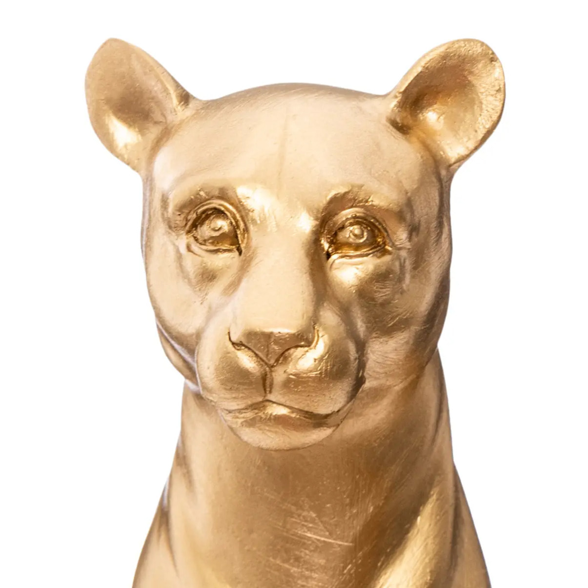 Statuette panthère - résine - doré - H23 cm