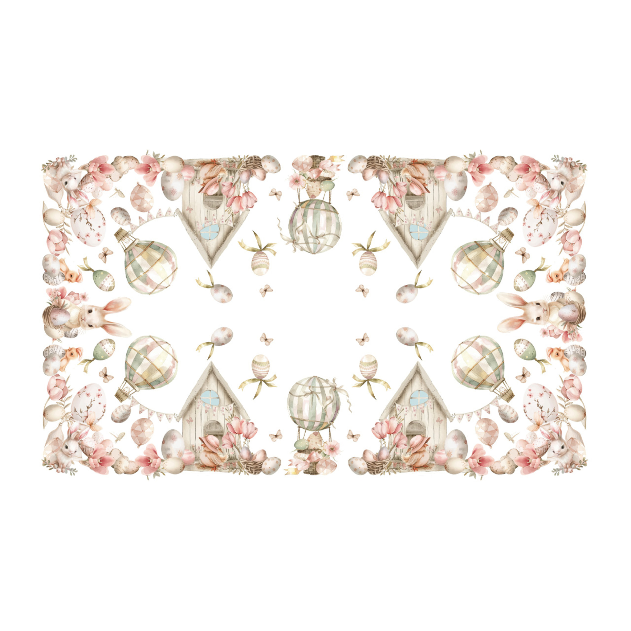 Tovaglia Pasquale Copritavolo Cucina In Stampa Digitale Disegno Pink Easter GI