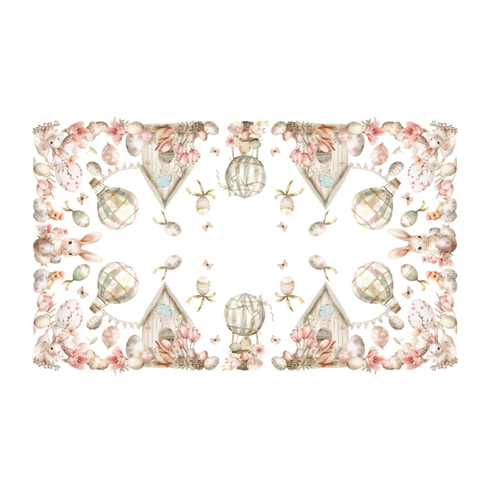 Tovaglia Pasquale Copritavolo Cucina In Stampa Digitale Disegno Pink Easter GI