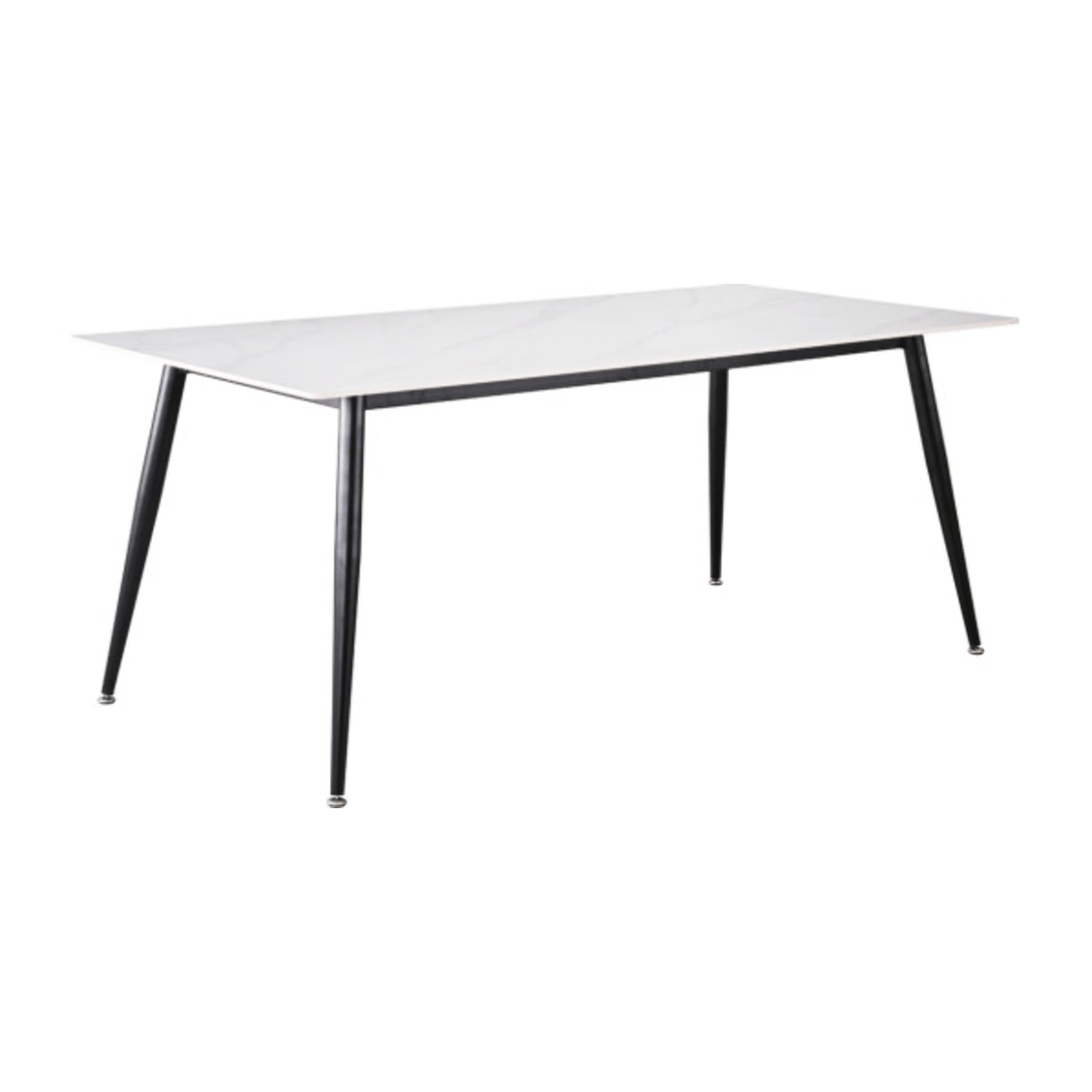 Table de repas 180 cm céramique marbré pieds évasés métal - STONE 2