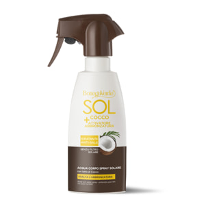 SOL Cocco + Attivatore di abbronzatura - Acqua corpo spray solare - esalta l'abbronzatura - idratante anti-sale - con Latte di Cocco - senza filtro solare