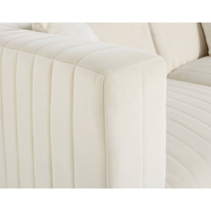 Nova - canapé modulable d'angle réversible - 6 places - avec pouf d'appoint - en velours - Beige