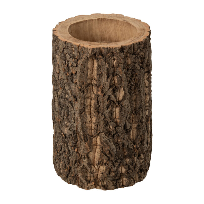 J-Line Cachepot Tronc D’Arbre - bois de paulownia - naturel - large