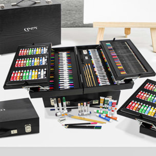 Set de pintura artística profesional en caja de madera 44,5x31x10cm