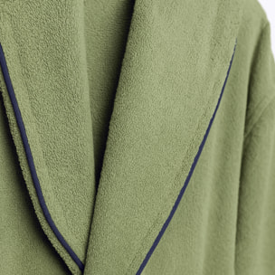 Scalpers albornoz liso con ribete y detalle bordado khaki talla l-xl