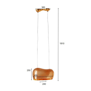 Suspension Cloud Beam Double 50cm cuivre Kare Design