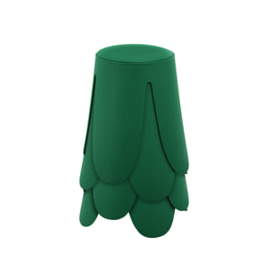 Set de 4 tabourets empilables simili cuir vert. Niki Ø30 / 44 x H46cm