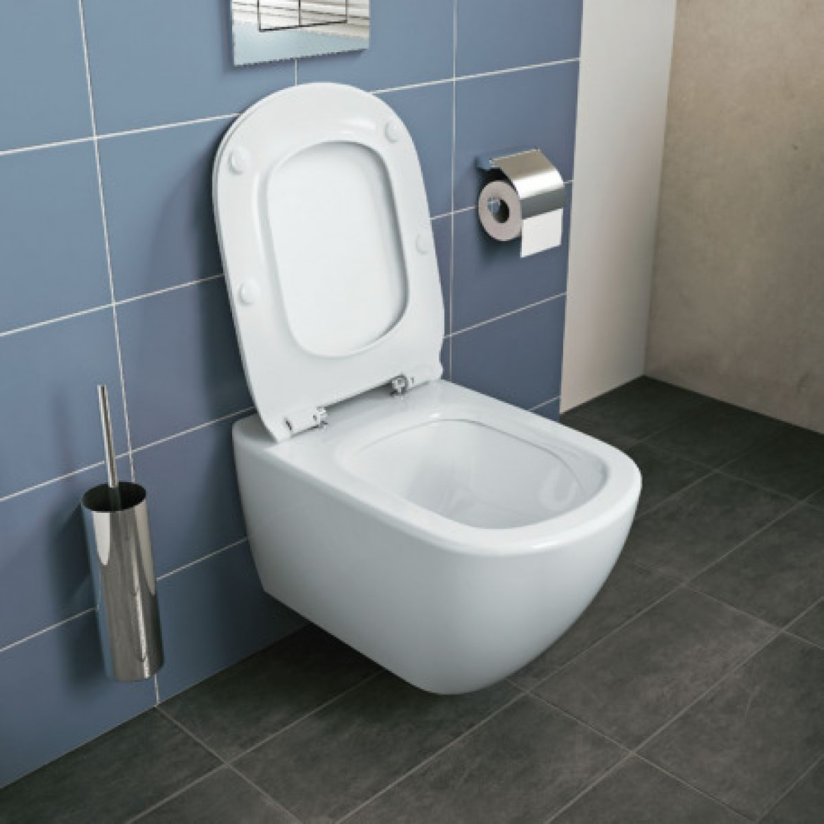 Pack WC Bâti autoportant + WC Ideal Standard Tesi Aquablade sans bride + Plaque Chrome mat (SMART-Tesi-572)