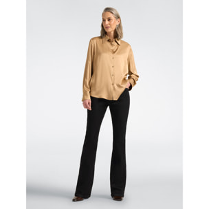 Elena Mirò - Camicia in raso di viscosa stretch - Beige