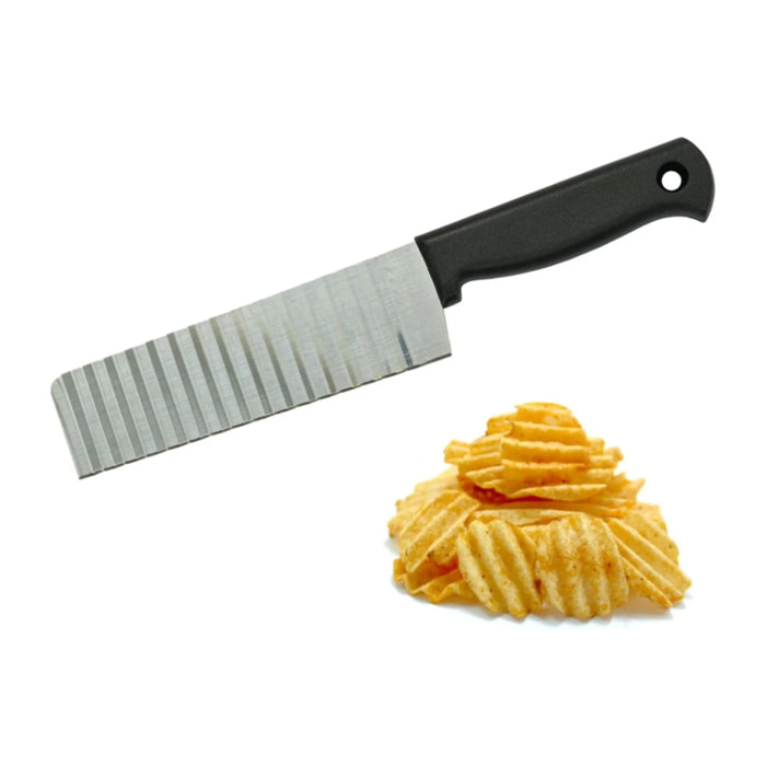 Couteau à lame ondulée pour frites, légumes et fruits Nirosta