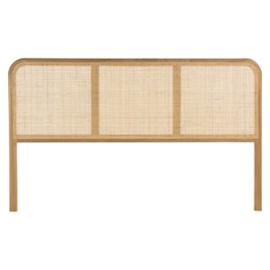 AMY - Tête de lit en bois de mindi et rotin naturel pour lits 140/160cm AMY