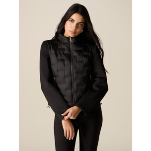 Oltre - Piumino lightweight con maniche in scuba - Nero