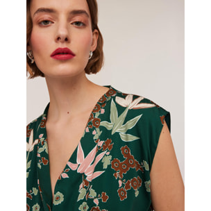 Motivi - Vestido largo estampado decò - Verde