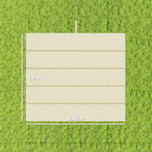 Toile de rechange pour pergola rétractable 3 x 3 m polyester haute densité 180 g/m² imperméabilisé blanc cassé