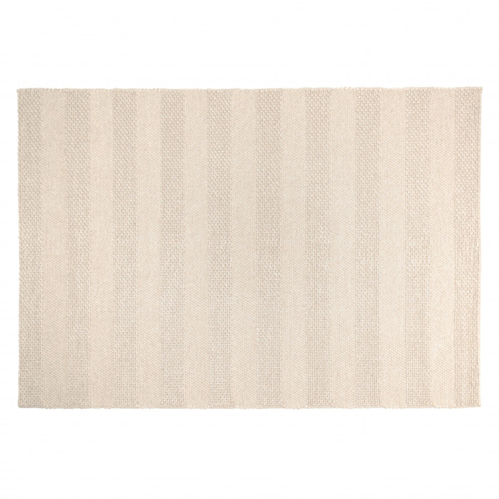 QUENTIN - Tapis rectangulaire 200x290cm en laine tissée couleur lin