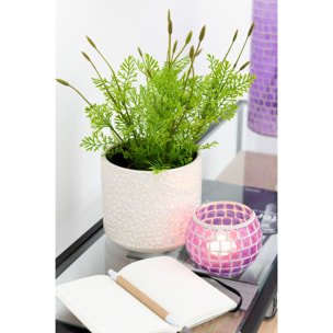 J-Line photophore Mosaïques Rond - verre - mauve - small - 2 pièces