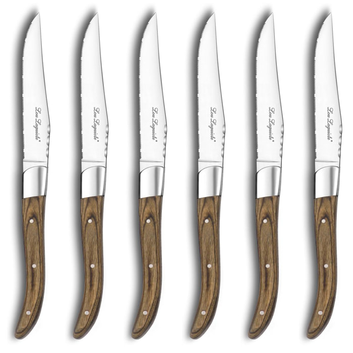 Louis - Coffret 6 couteaux steak Noyer