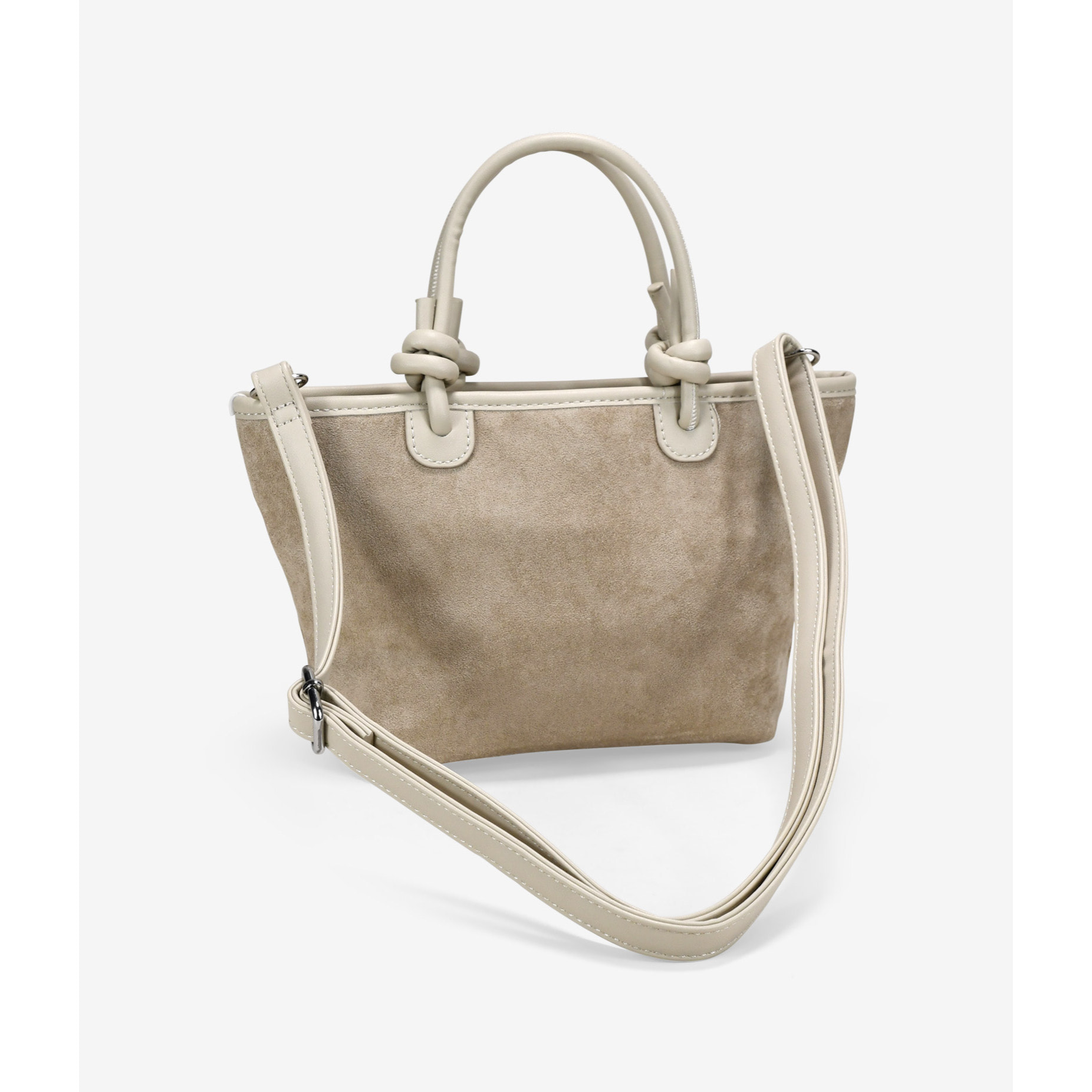 Bolso de mano arena con tachuelas