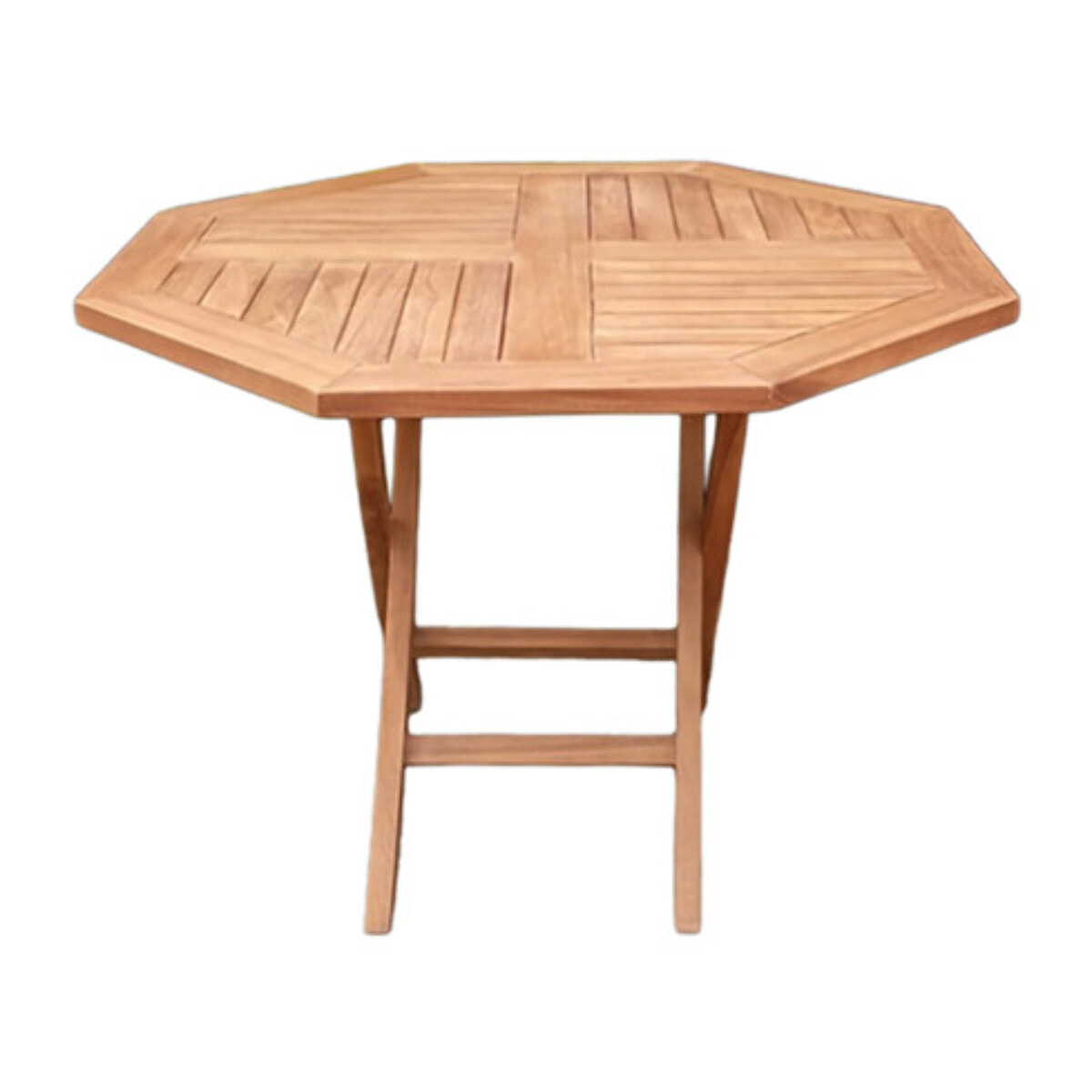 Table de jardin octogonale 100 x 100 cm bois de teck massif - TECKIA