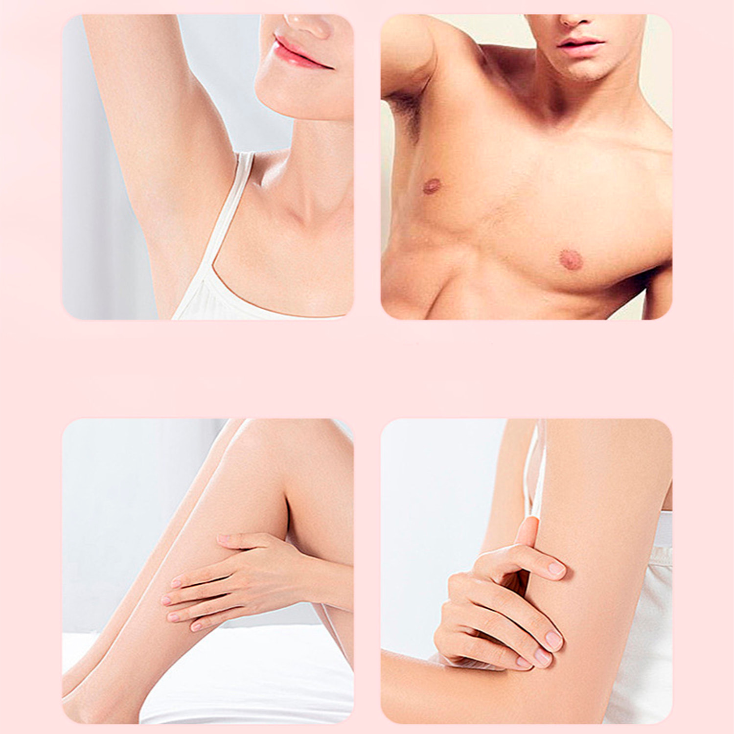 Depiladora 2 en 1 con cabezal recto y redondo.