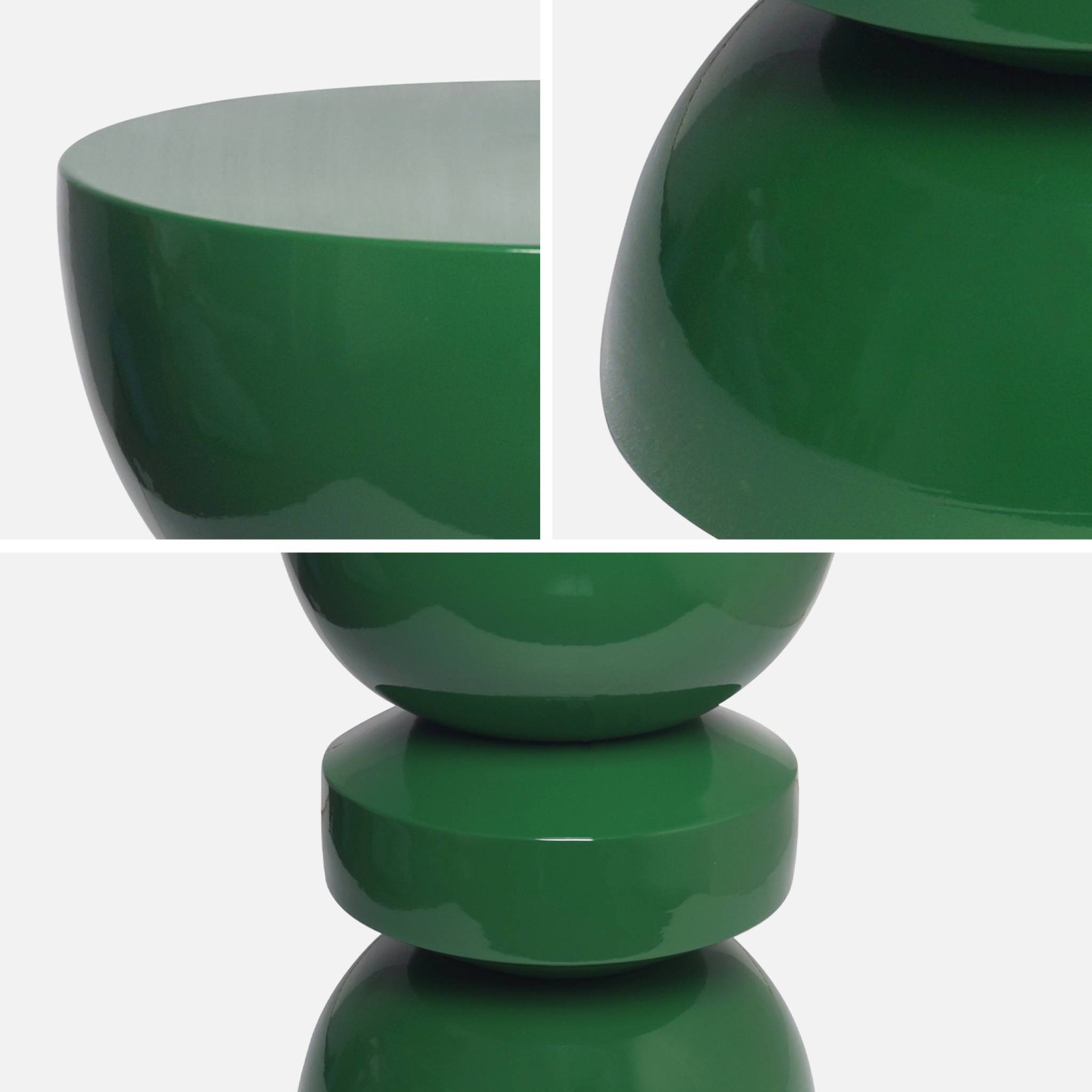 Table d'appoint, bout de canapé, table de chevet métal effet glossy Ø32 x H44,5cm ASSA