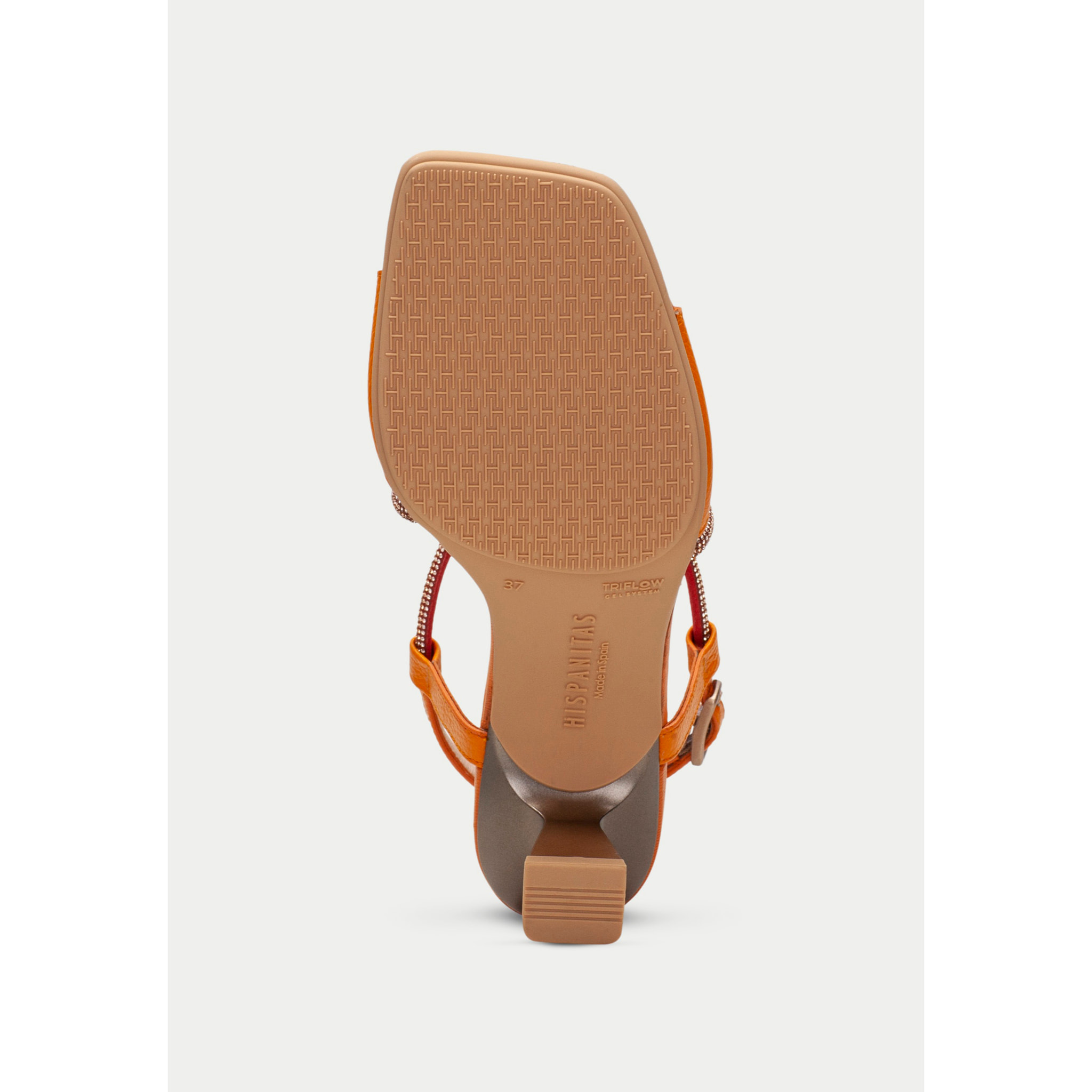 Sandalia Tacon Danielle Naranja 6 cm