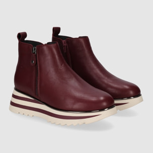 Botines de Piel - Burdeos - Tacón: 5 cm