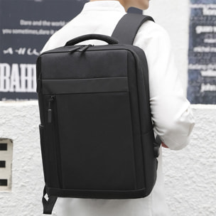 DAM Mochila para Laptop con interfaz de carga USB. 28x11x40 Cm. Color: Gris