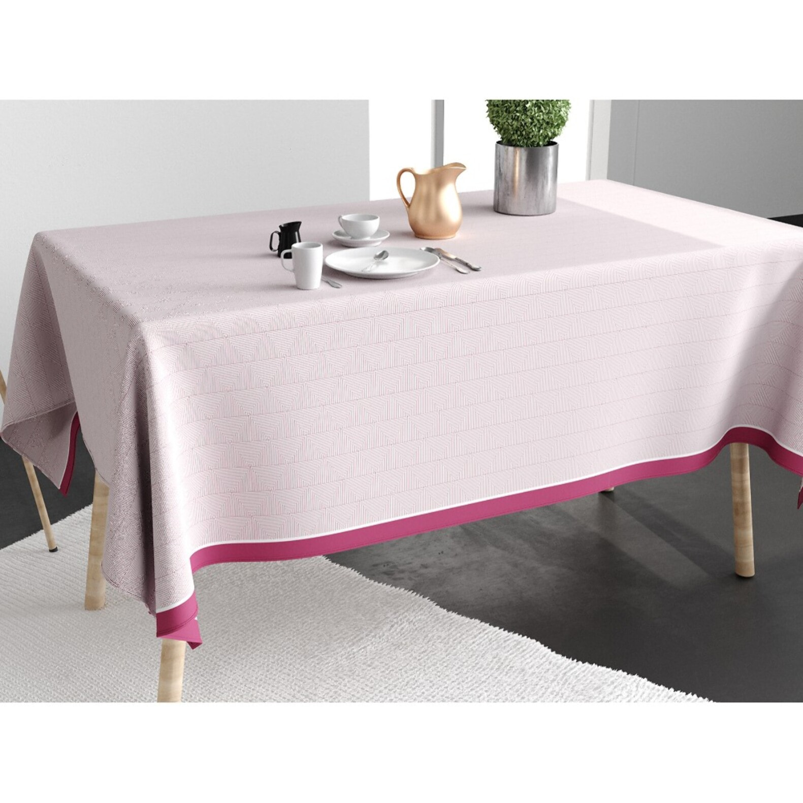 Nappe imprimée Coton Anti Tache Pira Rose