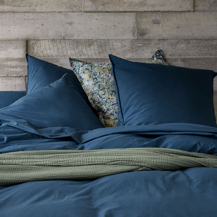 Taie d'oreiller en percale de coton lavé, DOUCEUR LAVÉE