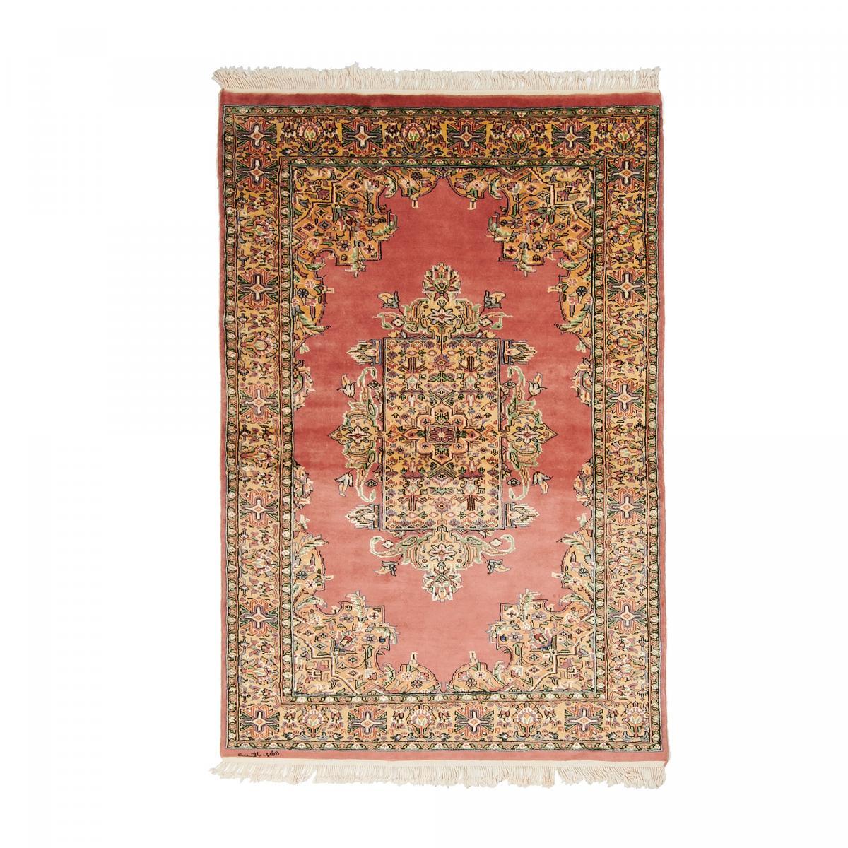 Authentique tapis d'orient, noué à la main en laine et soie