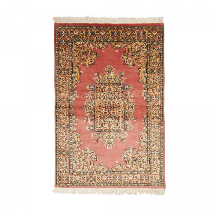 Authentique tapis d'orient, noué à la main en laine et soie