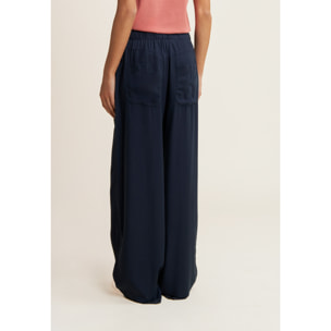 Pantaloni wide leg in Twill di Lyocell