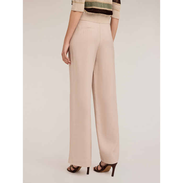Motivi - Palazzo-Hose aus fließendem Viskose-Mischgewebe - Beige