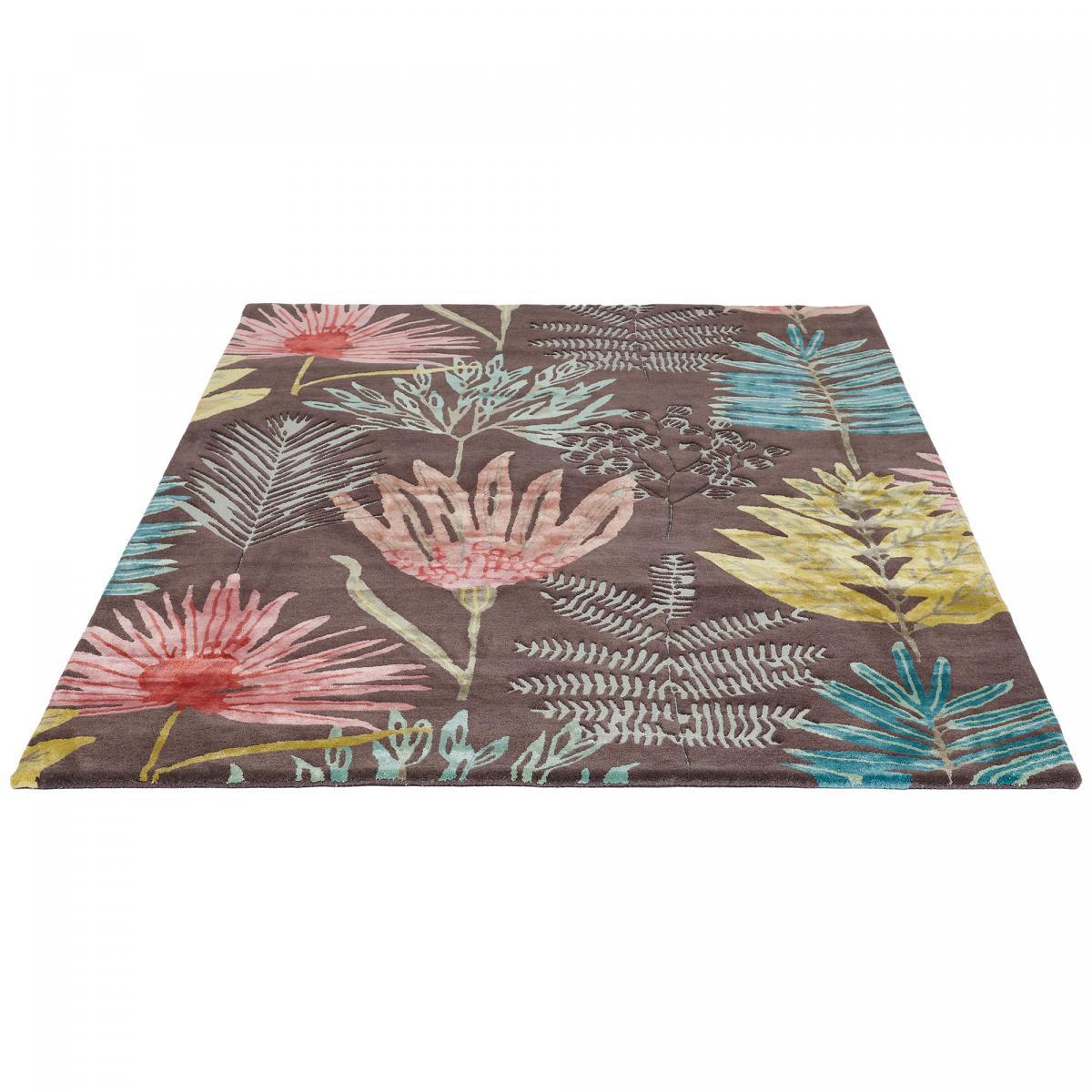 Tapis salon et chambre fait à la main en laine motif floral OLIL