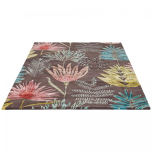 Tapis salon et chambre fait à la main en laine motif floral OLIL