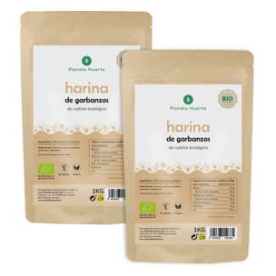Pack 2x Harina de Garbanzos Sin Gluten ECO Planeta Huerto 1 kg