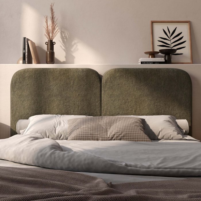Tête de lit en tissu vert olive 160 cm - Etna