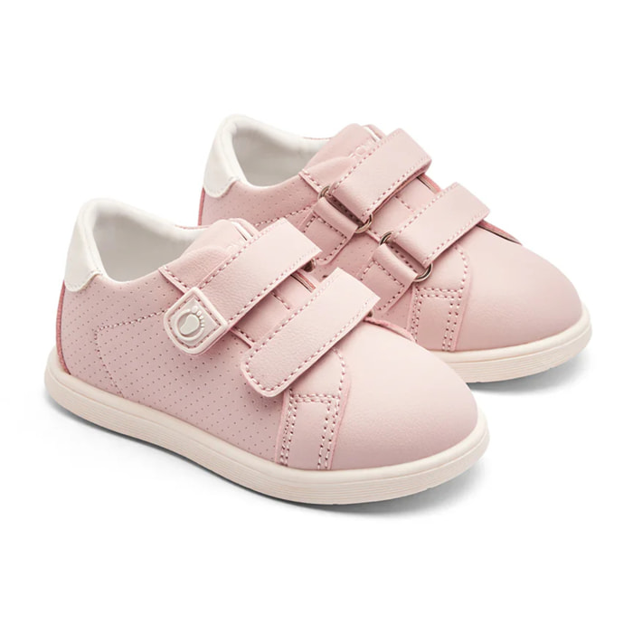 Zapatillas Respetuosas Bebés  Doble Tira Adhesiva Rosa