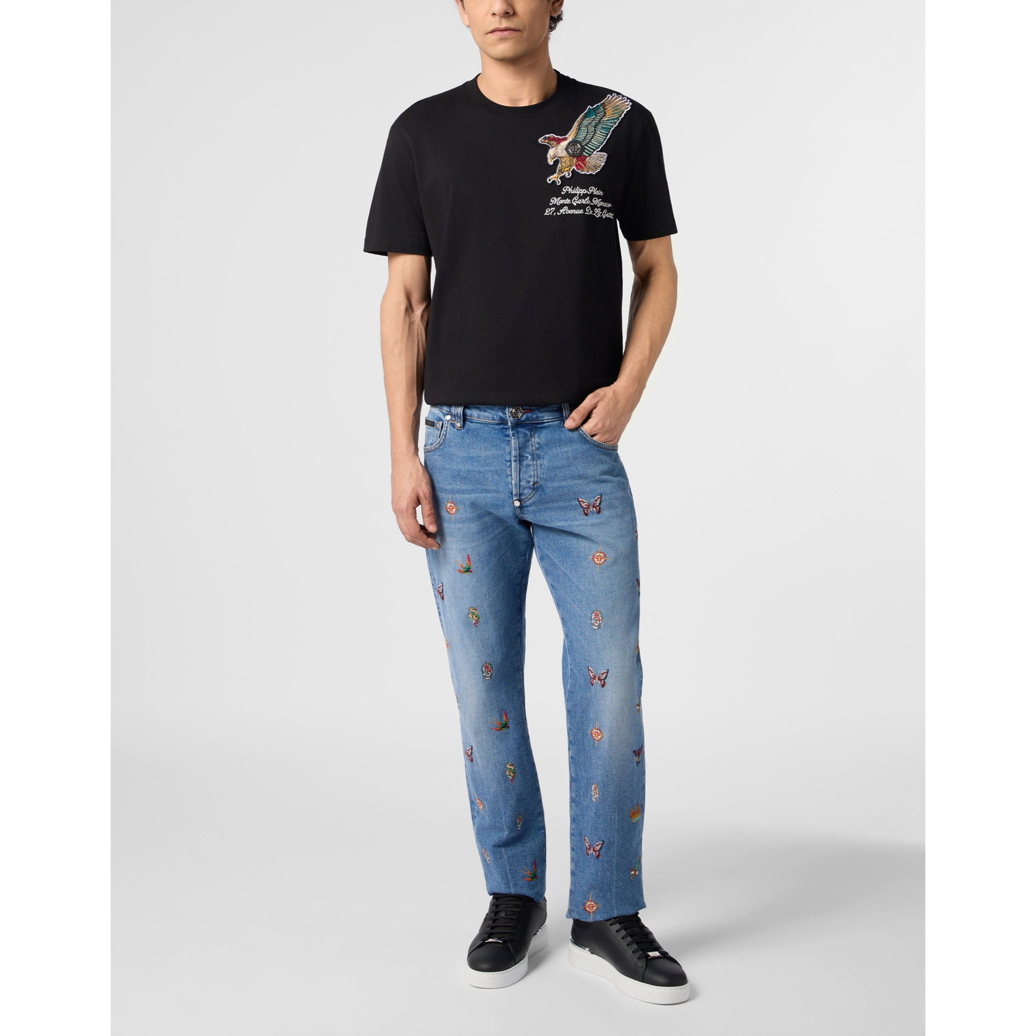 PHILIPP PLEIN Round Neck T-Shirt Eagle Montecarlo