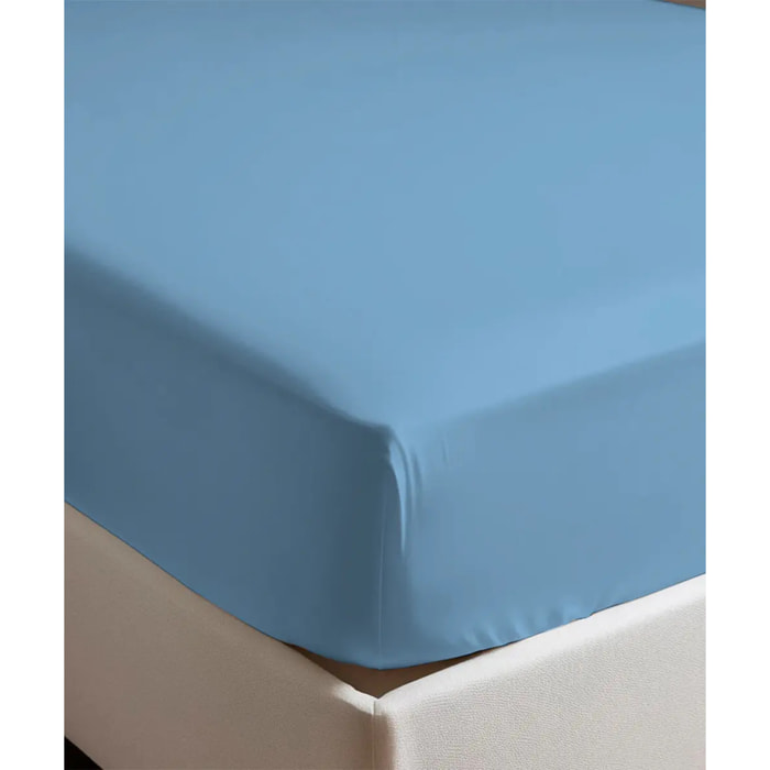 Lenzuolo Inferiore elastico tutto giro PERCALLE VERDE tinta unita per letto matrimoniale 100% Percalle di Cotone e Made in Italy