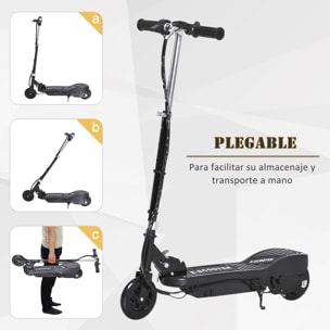 Patinete Eléctrico Plegable Acero PP 74x36x73-91cm Negro