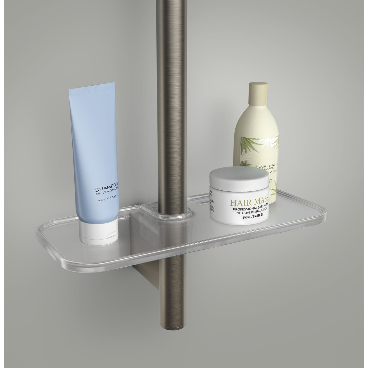 Ensemble de douche 3 jets (Pluie, Jet stimulant, Booster) - Hard Graphite brossé