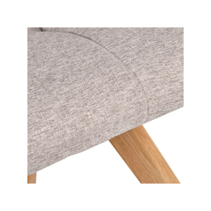 Chaise rotative en tissu & piètement en chêne - 3 coloris - HORTENSE
