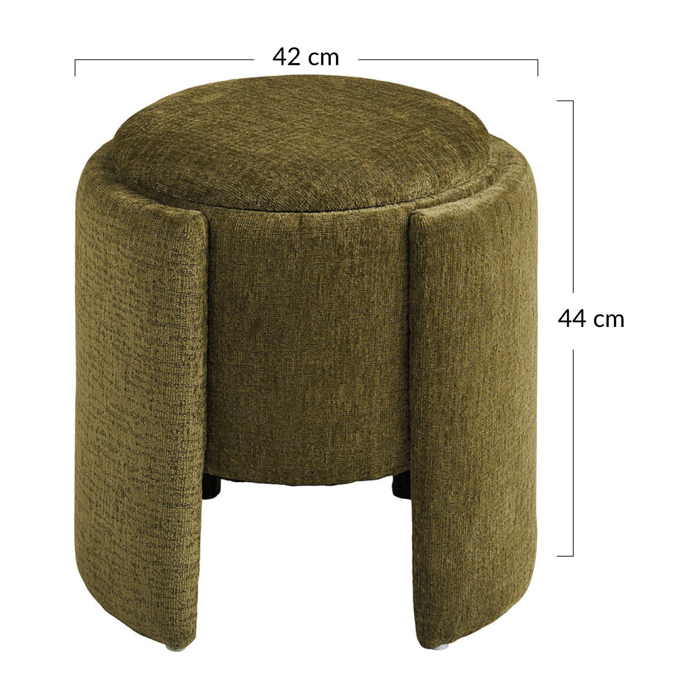 Joe - pouf avec rangement en velours texturé - Vert