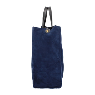 Borsa a mano da donna Made in Italy - Modello Novara Lux - Pelle Scamosciata - 34.5 x 32.0 x 17.0 cm