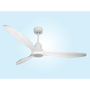 Ventilateur de plafond Réversible  Thermostat Dimmable Wifi Moteur à courant continu Toits en pente Télécommande Lumière à trois tons Hypersilence Mémoire