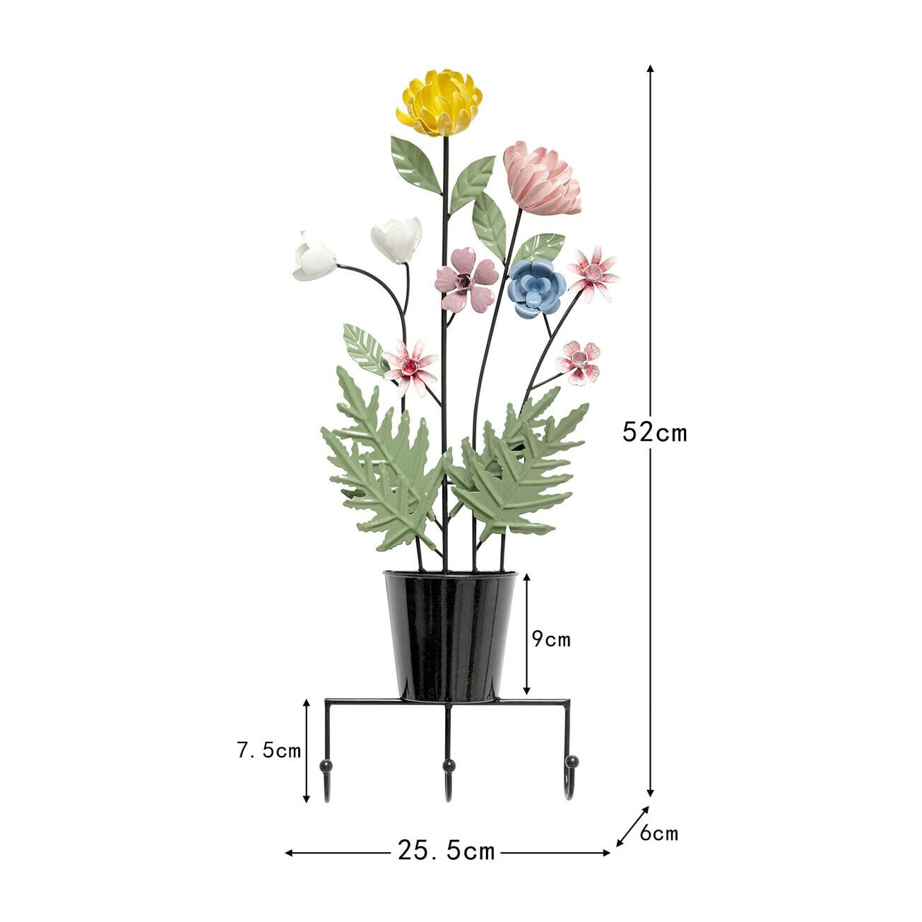 Portemanteau mural pot de fleurs 52cm Kare Design